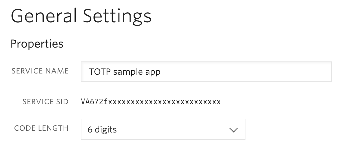 Verify service with name "TOTP sample app"