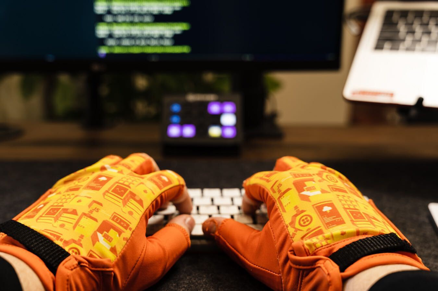 Twilio Coding Gloves in action