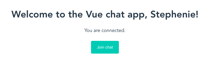 Chat app showing that the user is connected