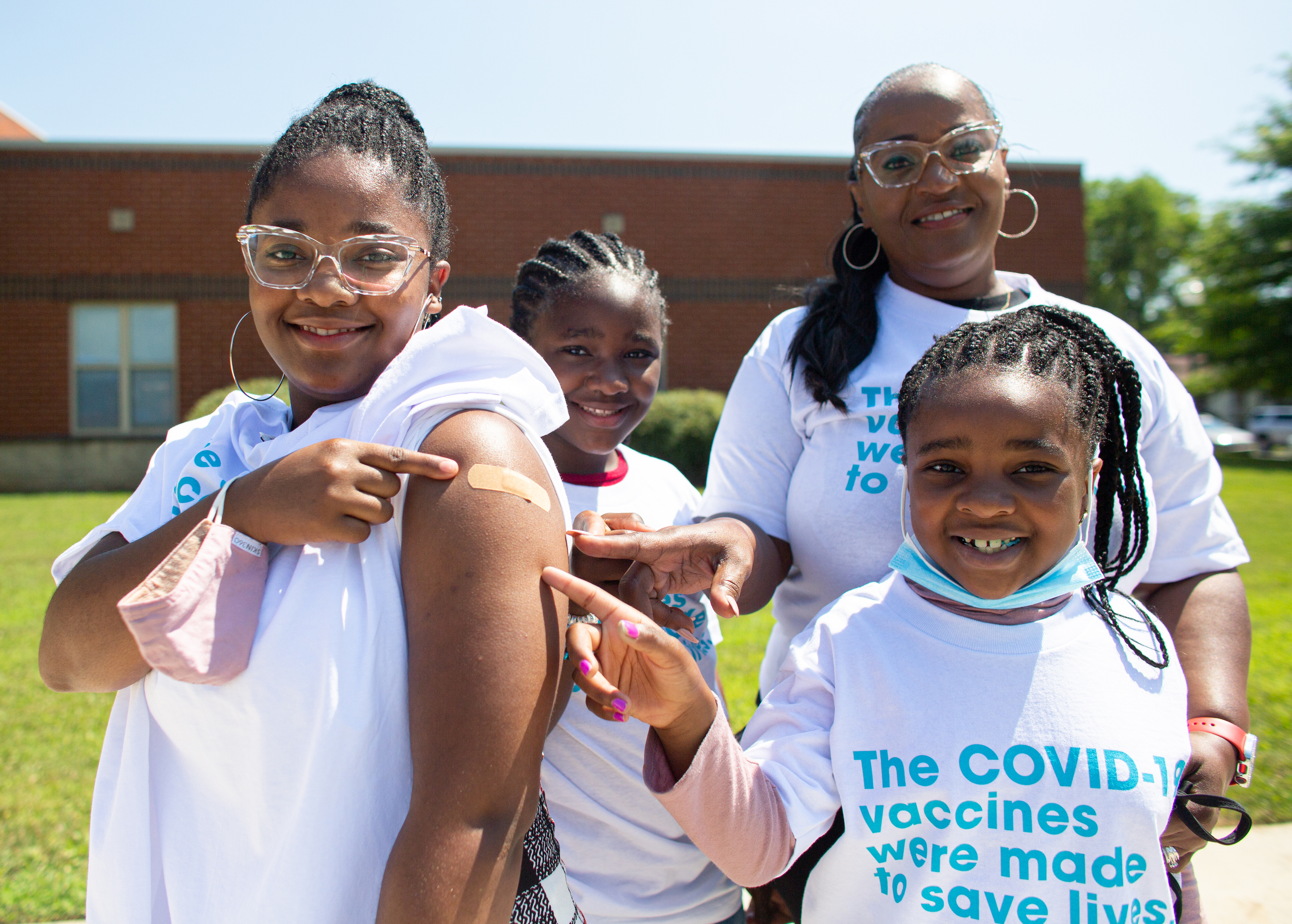 A family celebrates getting the COVID-19 vaccine. Credit: Civic Nation