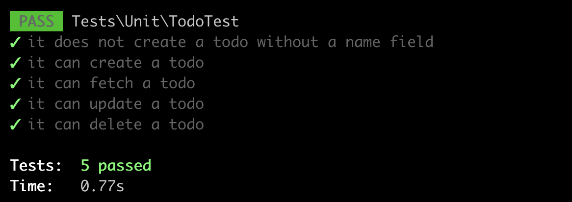 Full set of unit tests passing