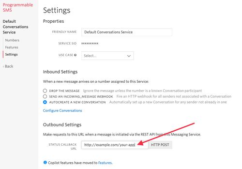 localisation du réglage dans la console