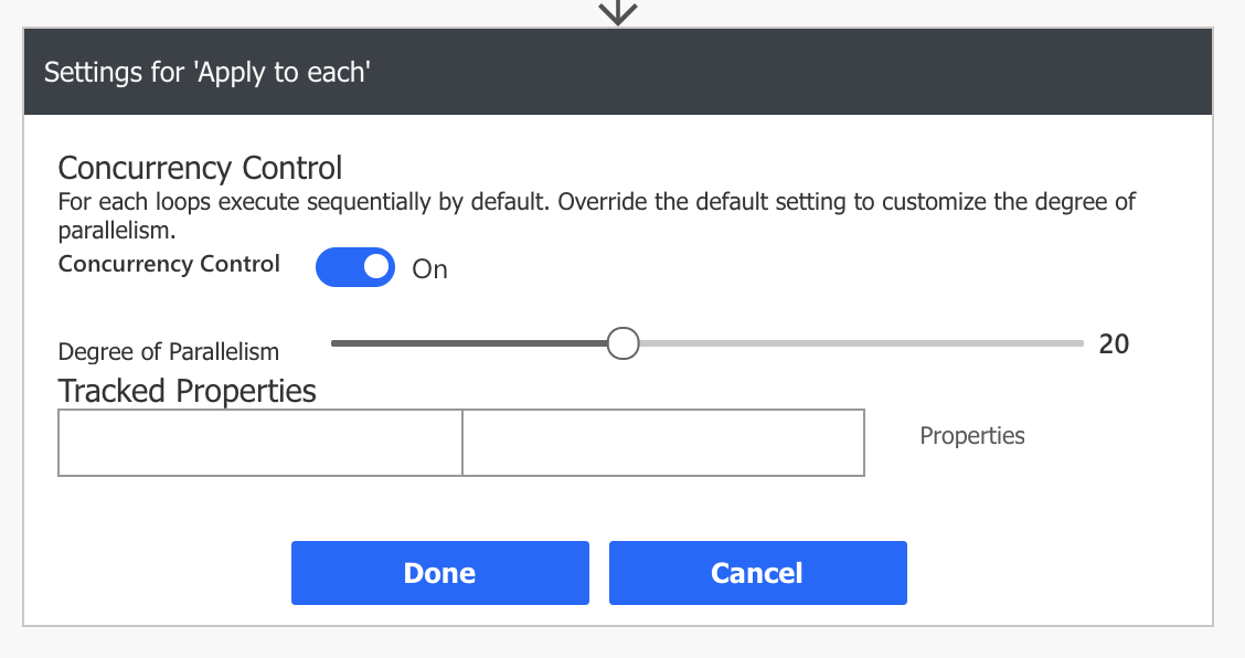 Screenshot of how to optionally use concurrency controls