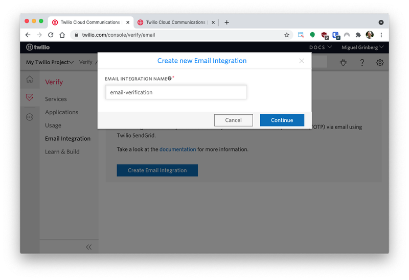 Create New Email Integration