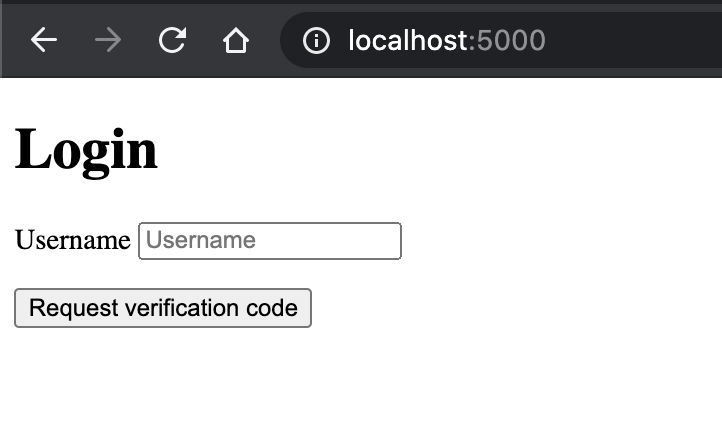 localhost login page