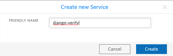 Create a Twilio Verify service