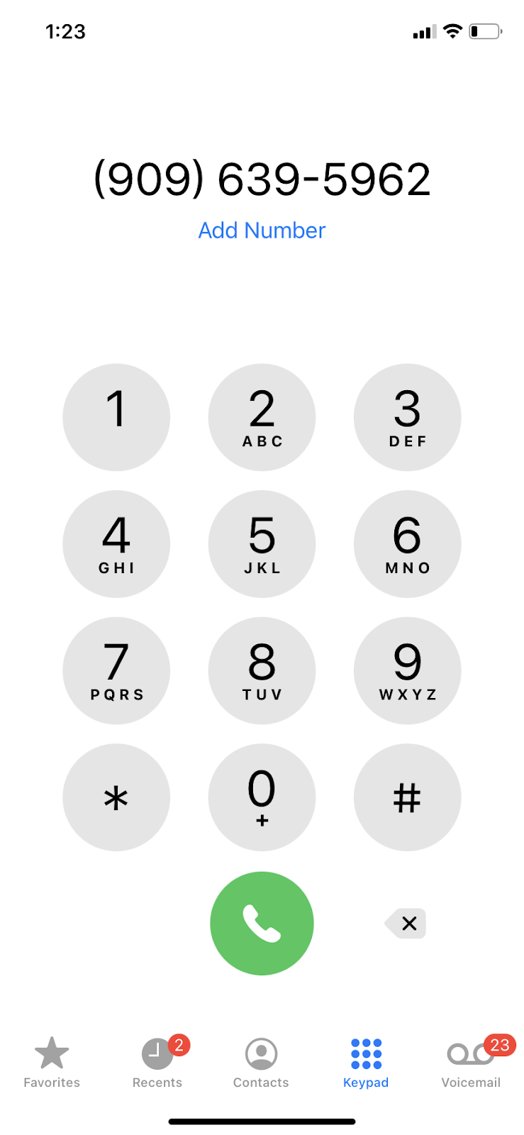 Dial Twilio number