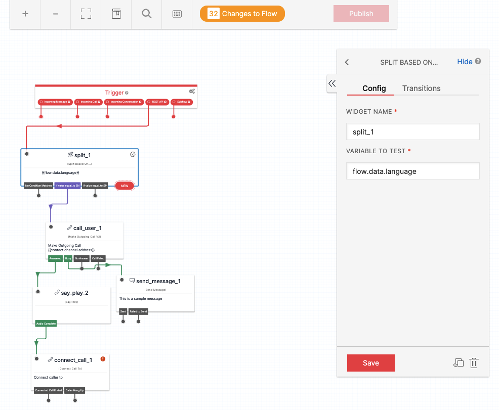 Twilio Studio simple flow