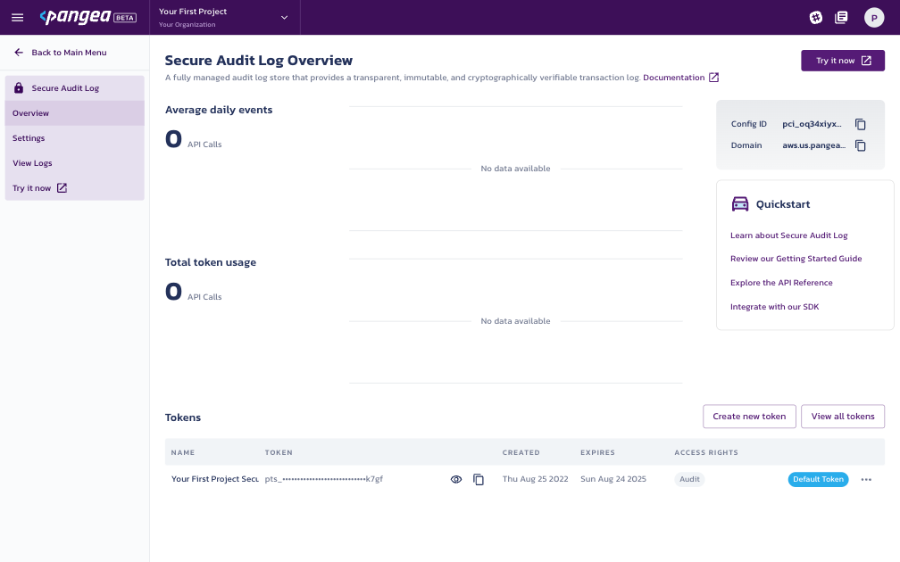 Audit service dashboard