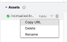 copy url option for the twilio asset