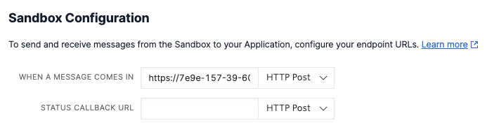 WhatsApp Sandbox configuration