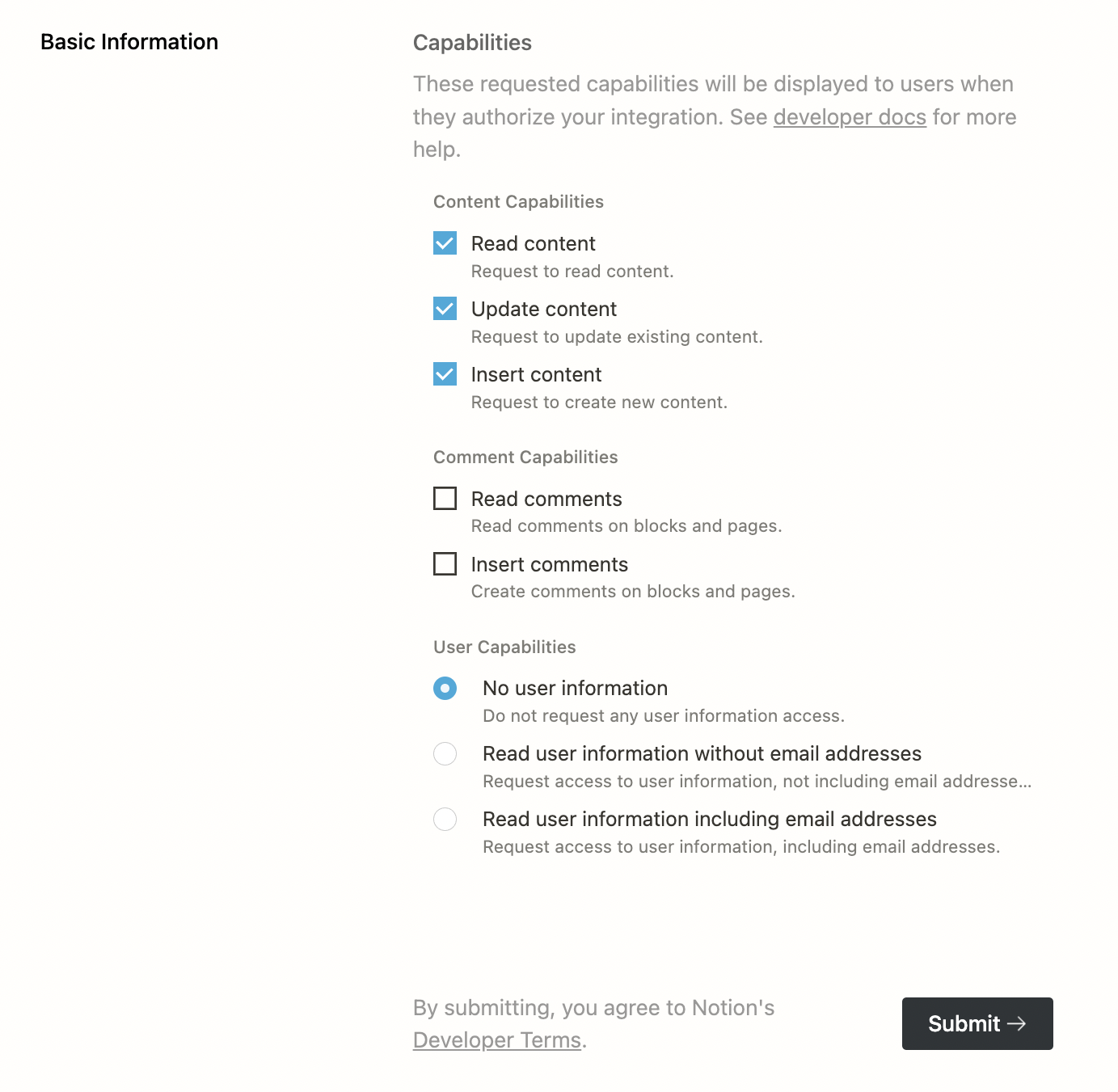 Customizing the settings for the integration