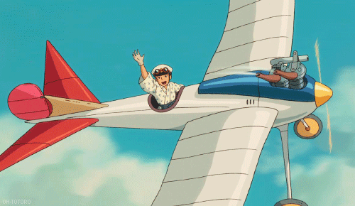 Animation of man waving in a plane