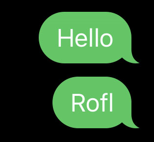 Sample SMS messages sent to app