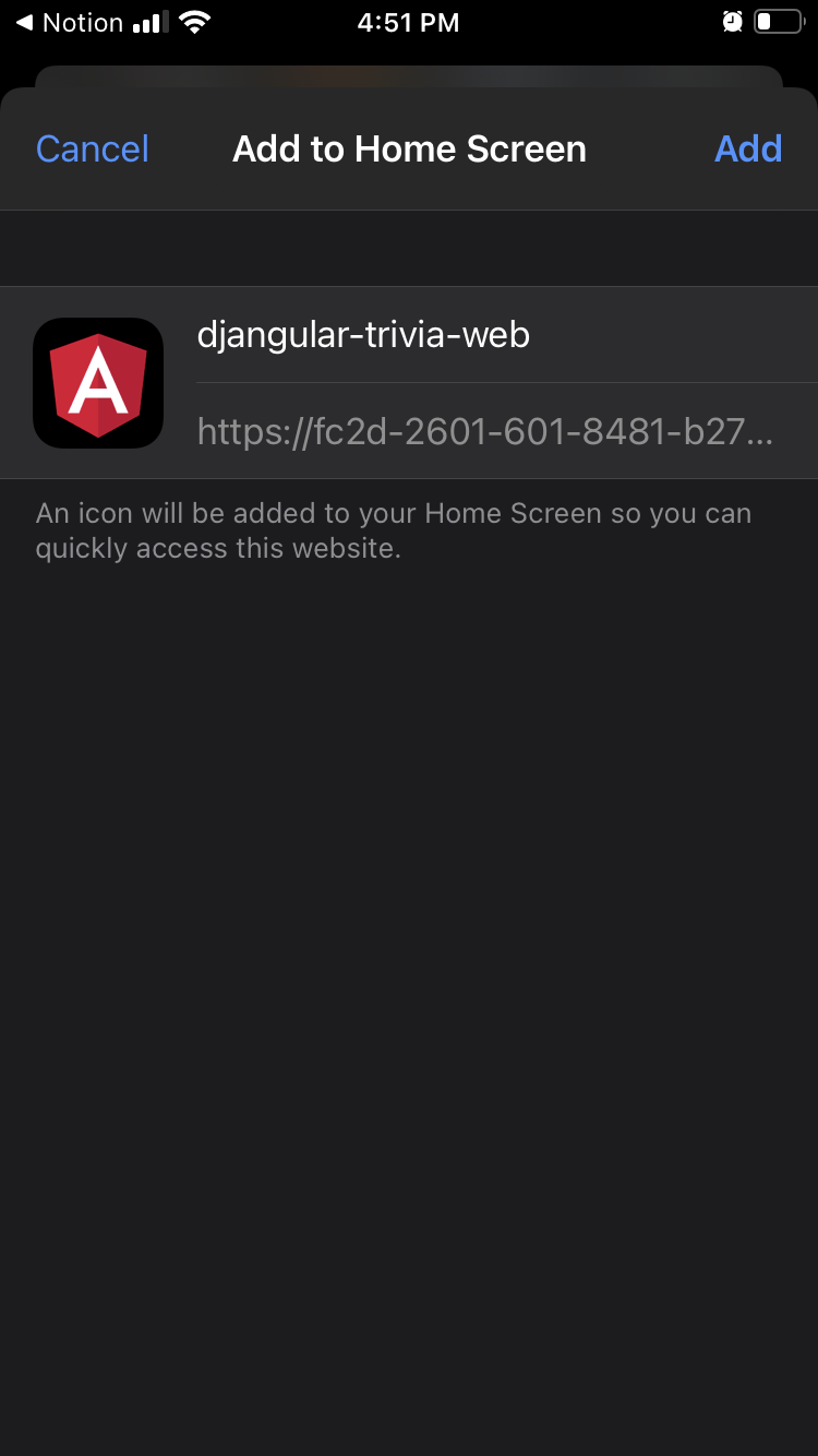 Adding your PWA to the home screen