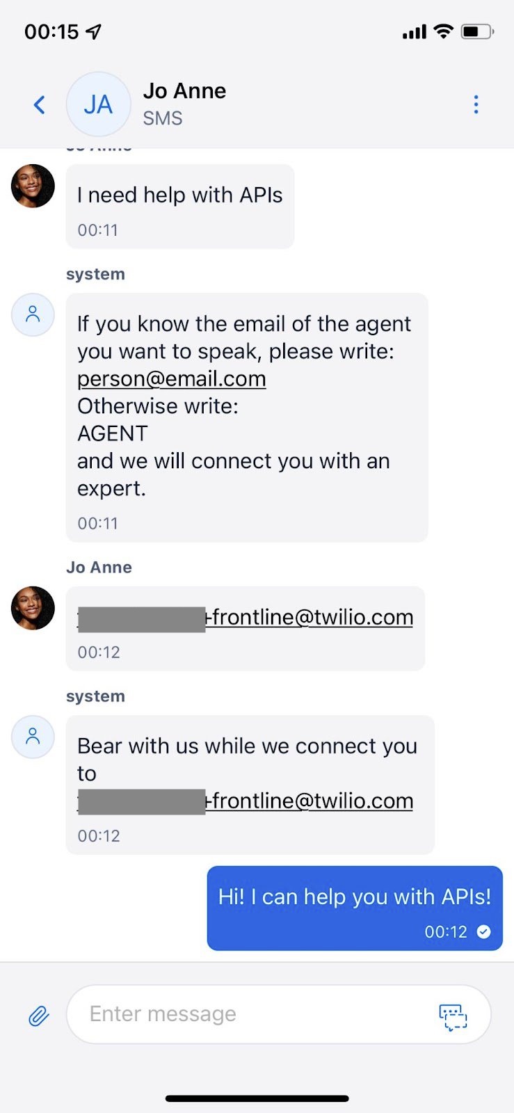 Connecting a customer to an expert using a bot and Twilio Frontline