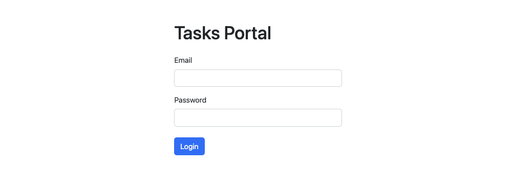 Login Page for Task Assignment app