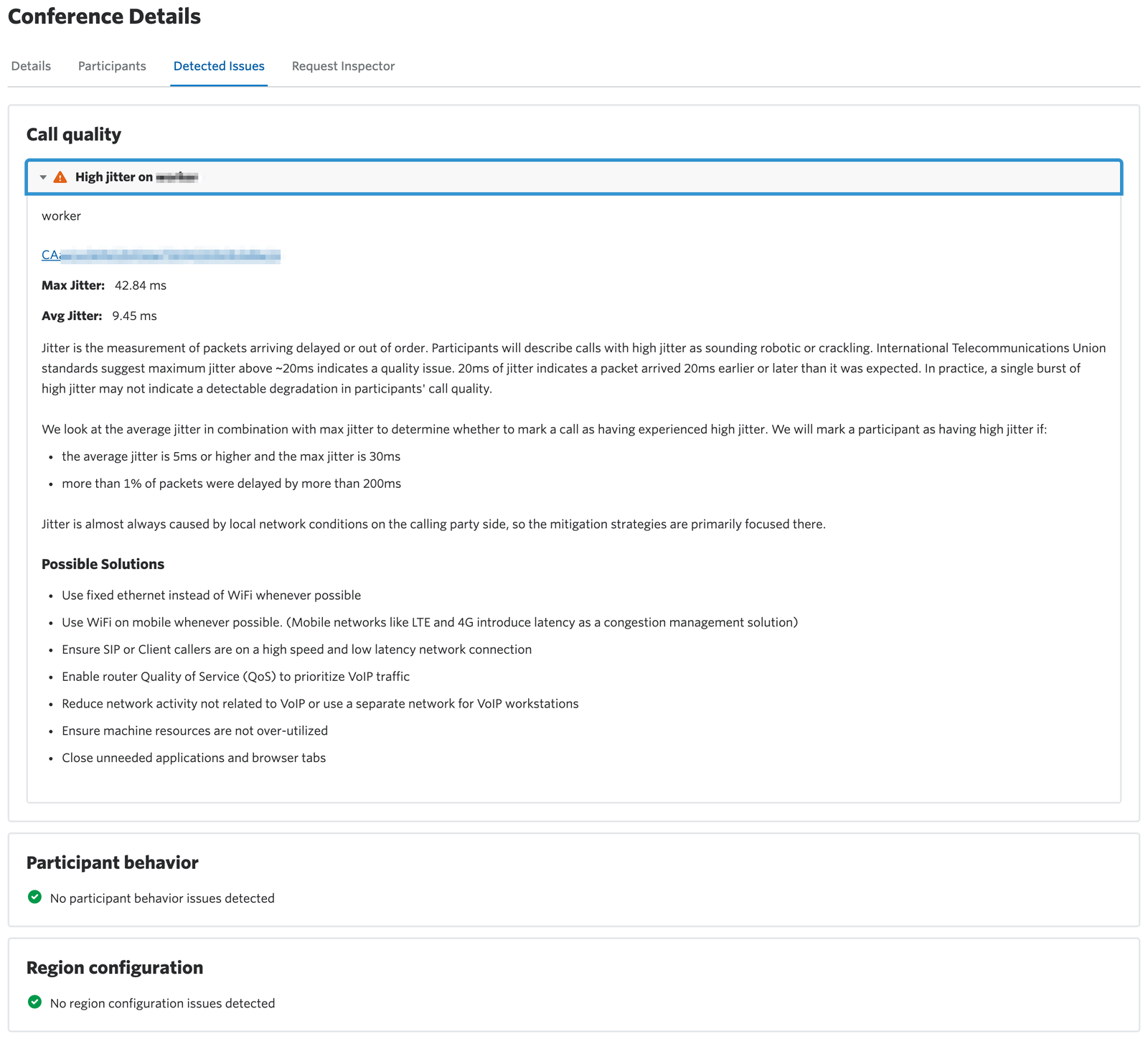 Conference Insights Detected Issues