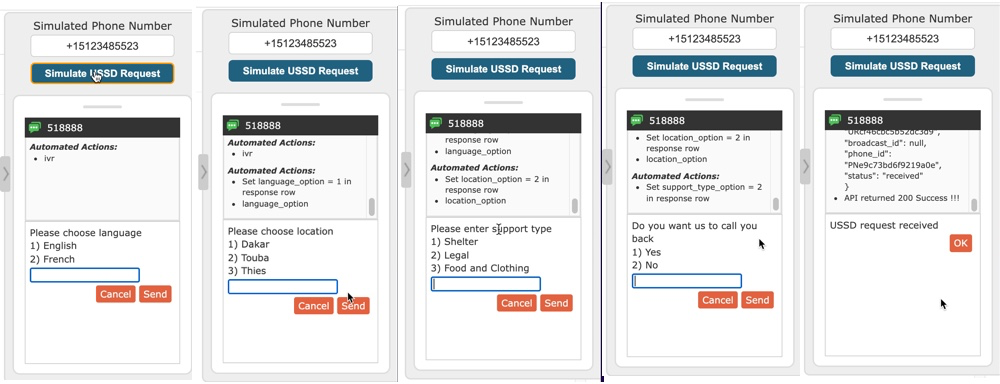 USSD Request flow example from Flex