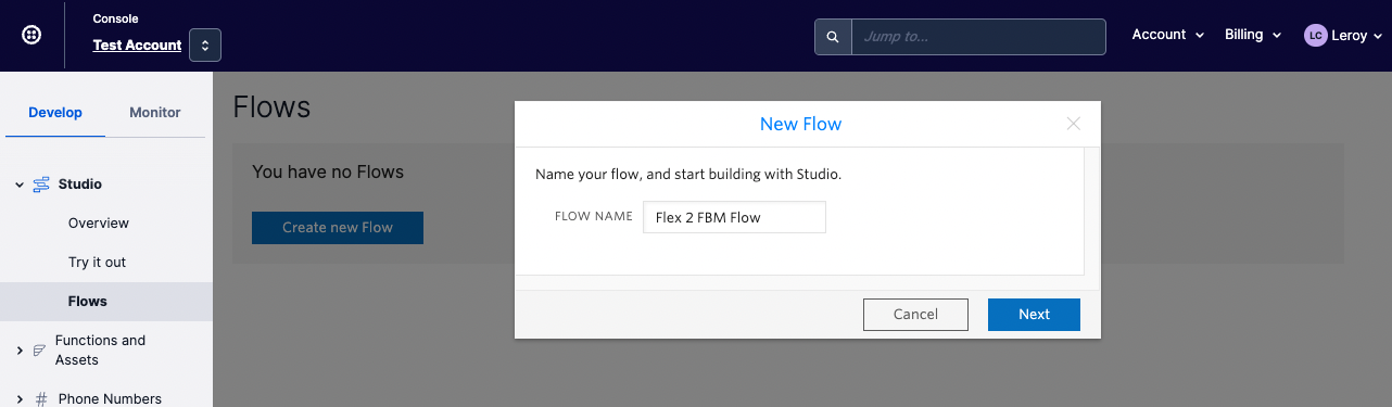 Flex GBM - Studio Flow Name