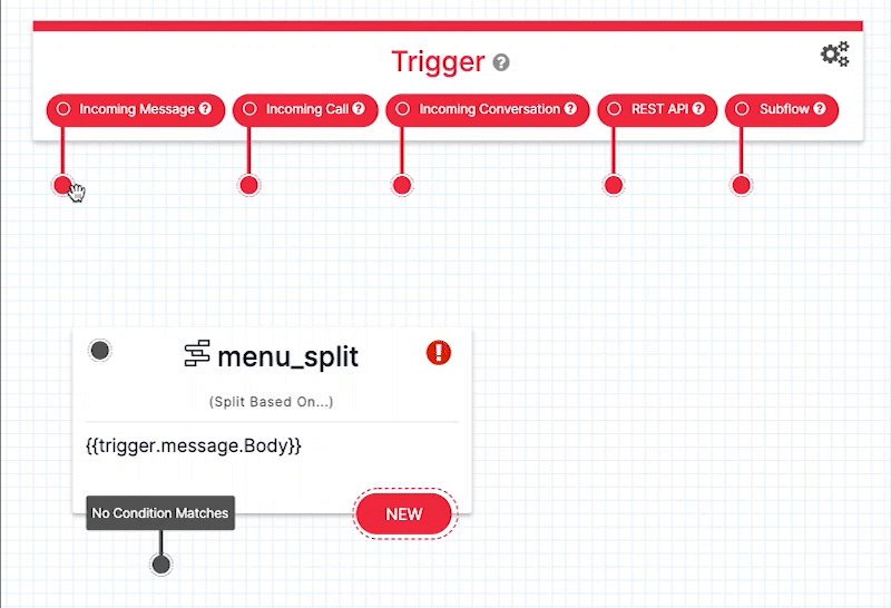 GIF connecting a Trigger to a widget