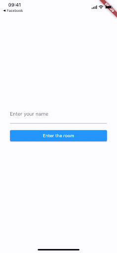Sign in screen with input for name and a button labeled "Enter the room"