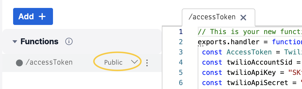 Dropdown menu to change from `protected` to `public`