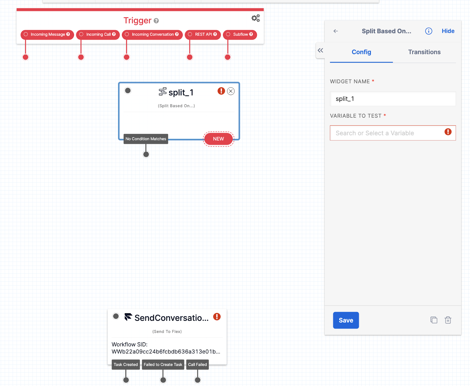 Add a split-based-on widget