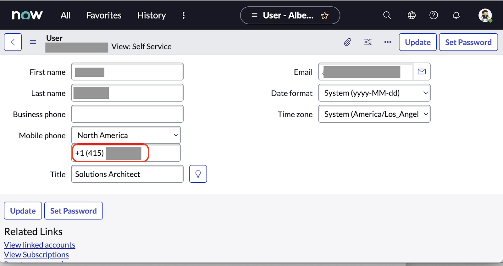Mobile Phone field in ServiceNow with Twilio