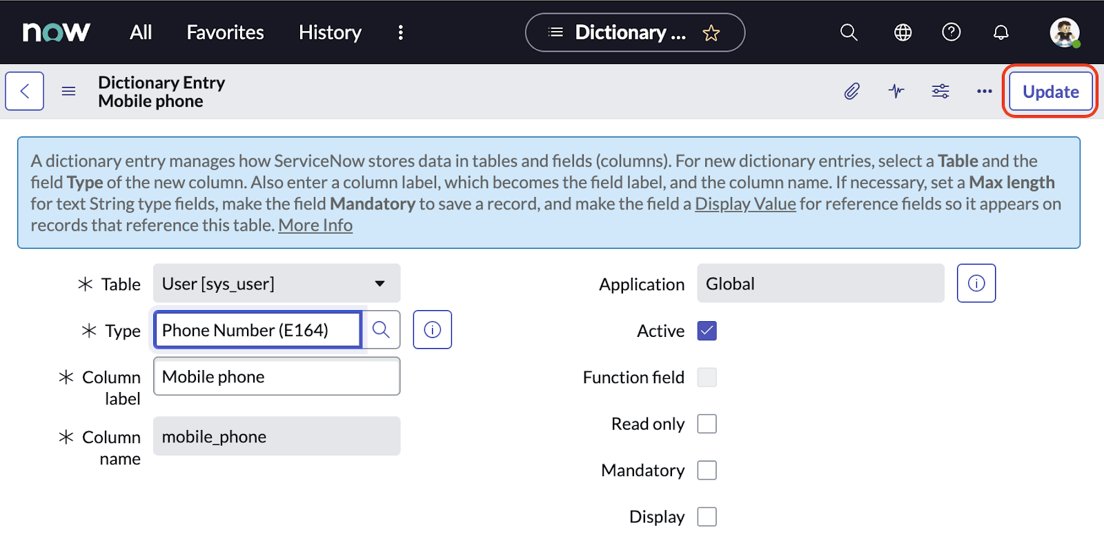 E.164 phone numbers in ServiceNow