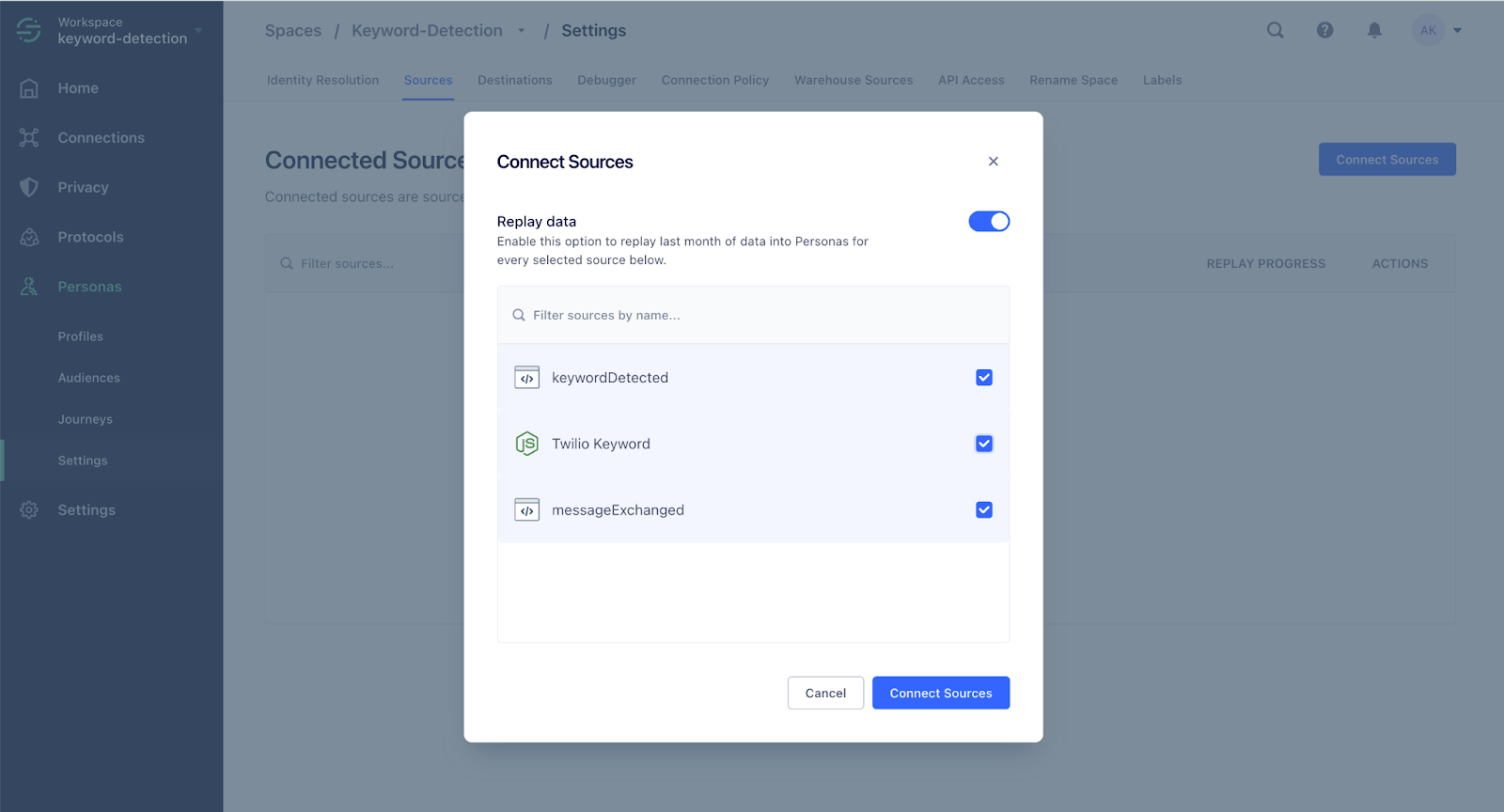 Connect Sources to Twilio Personas