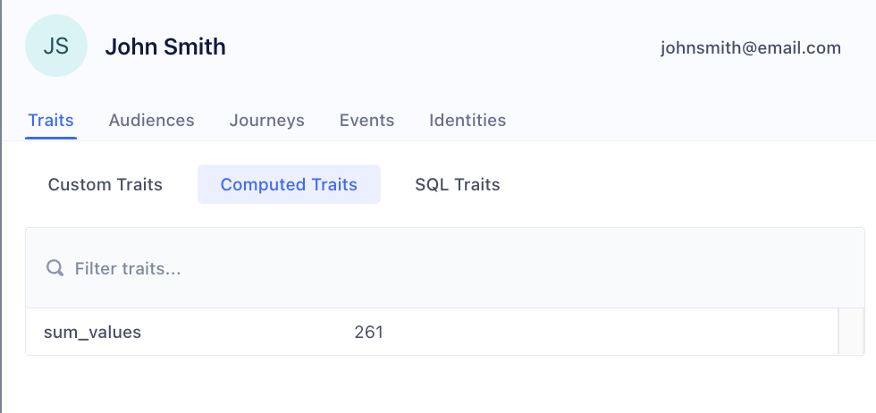 Tallying the number of detected sales trigger words with Computed Traits