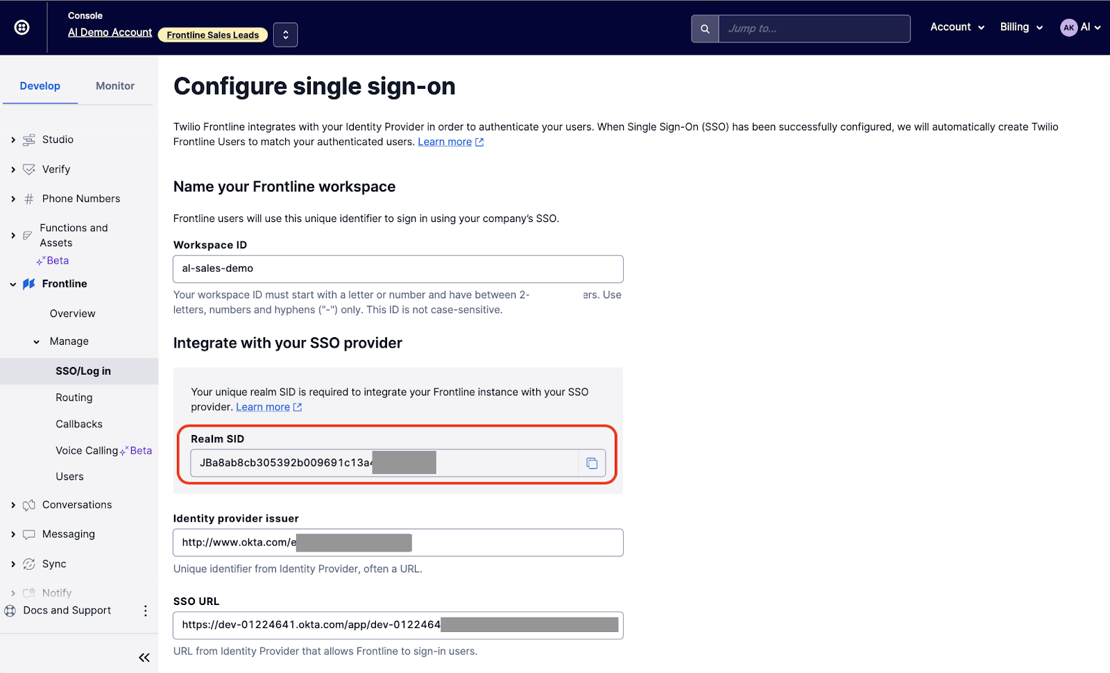 Configure SSO in Twilio