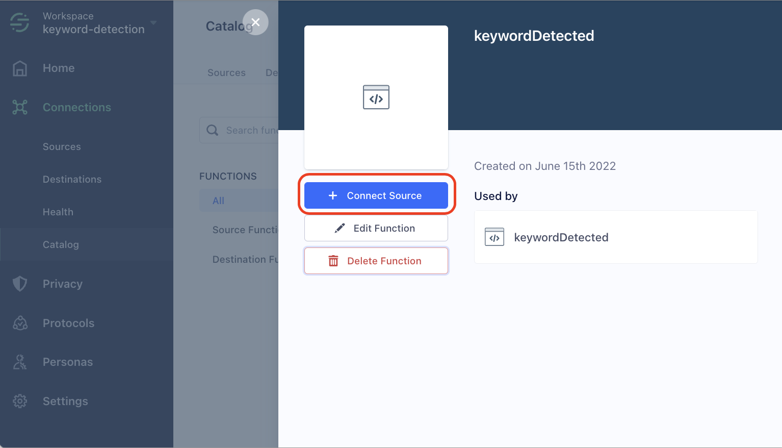 Connect a Source in the Segment Console