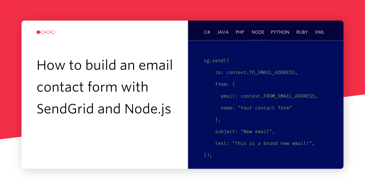 How to build an email contact form with SendGrid and Node JP