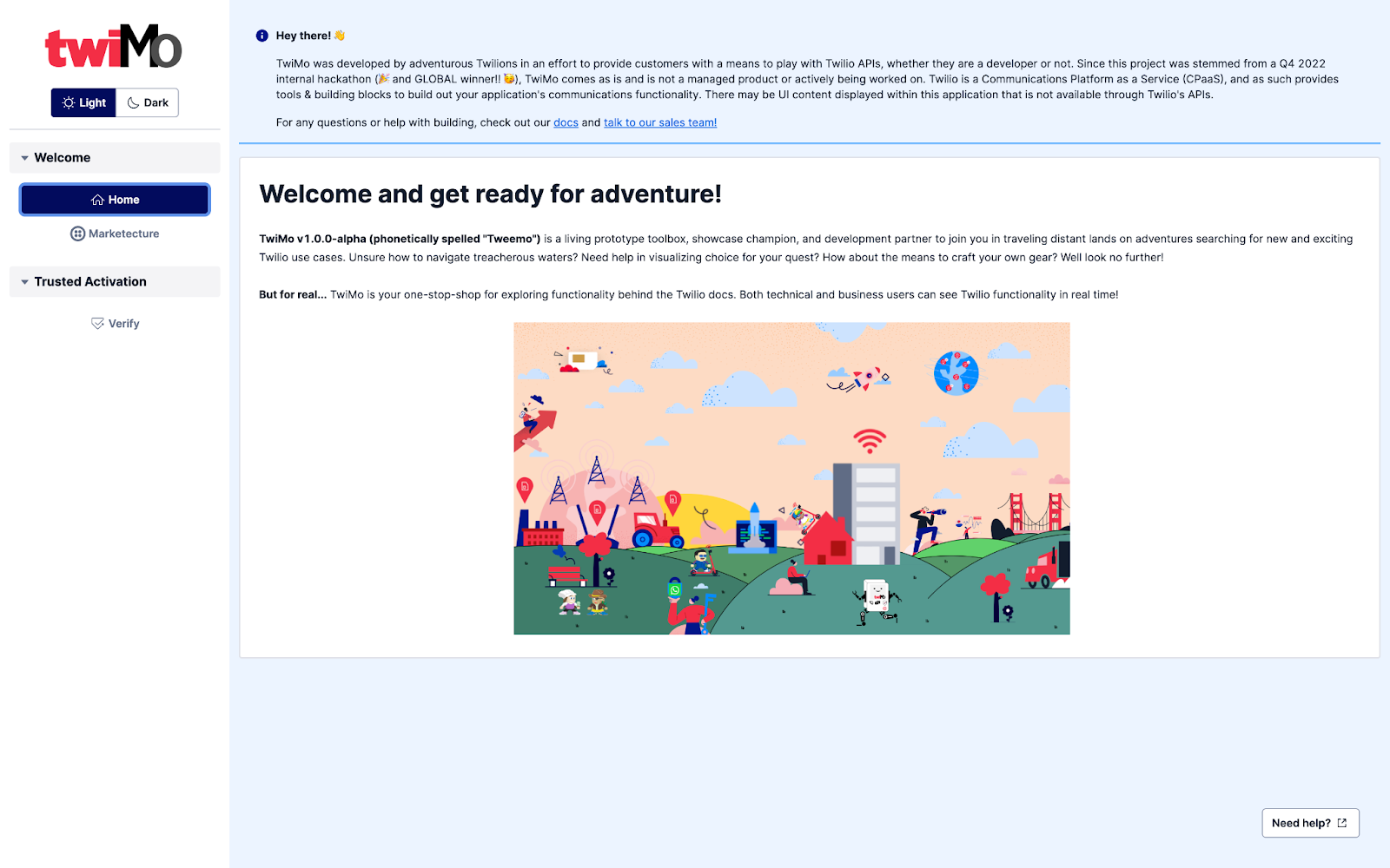 TwiMo Landing Page