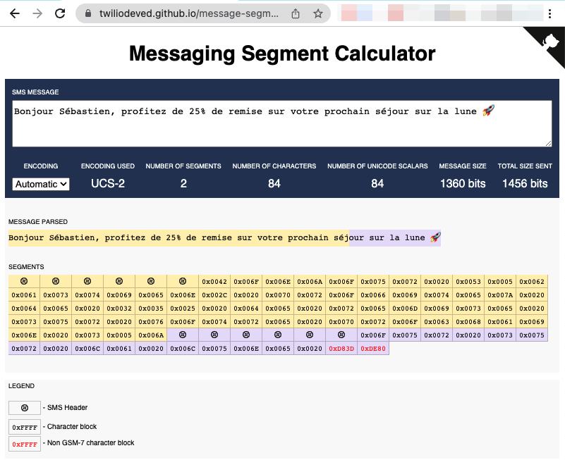 Messaging Segment Calculator