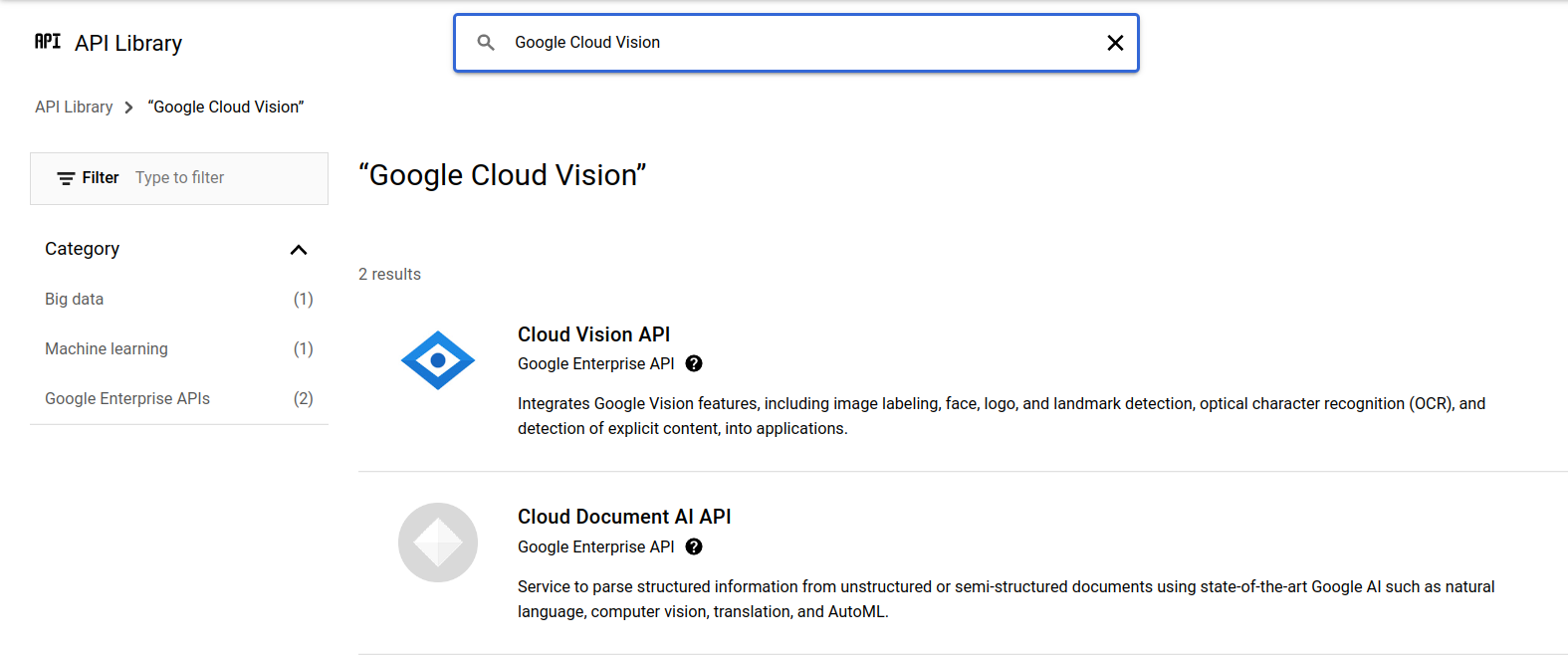 Google Cloud VIsion