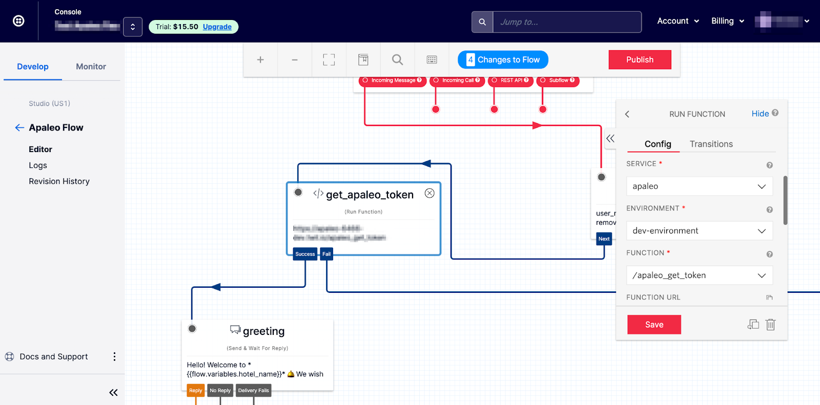 Save and publish a Studio flow