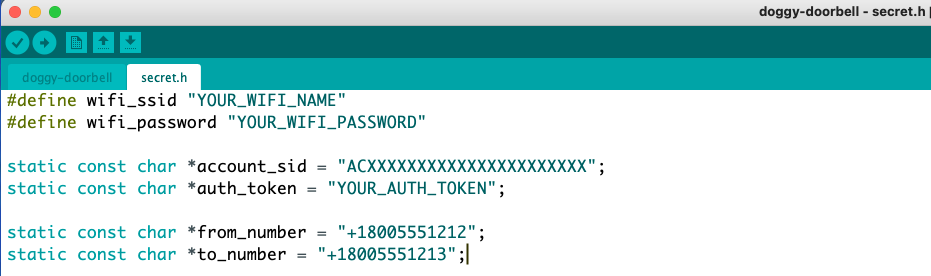 Embedding credentials on an Arduino