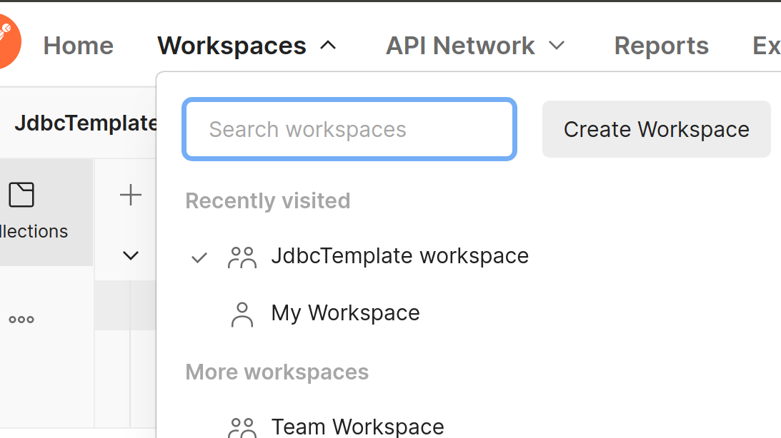 create a new workspace called "JdbcTemplate workspace"