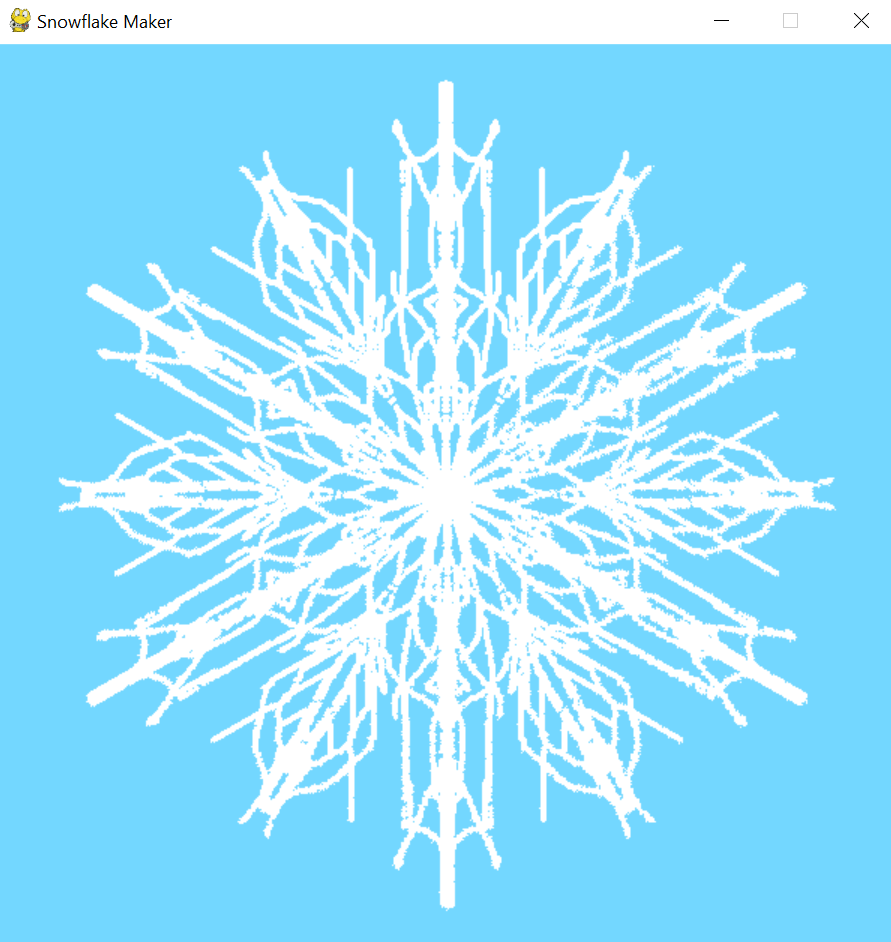 A generated snowflake after hitting the create button