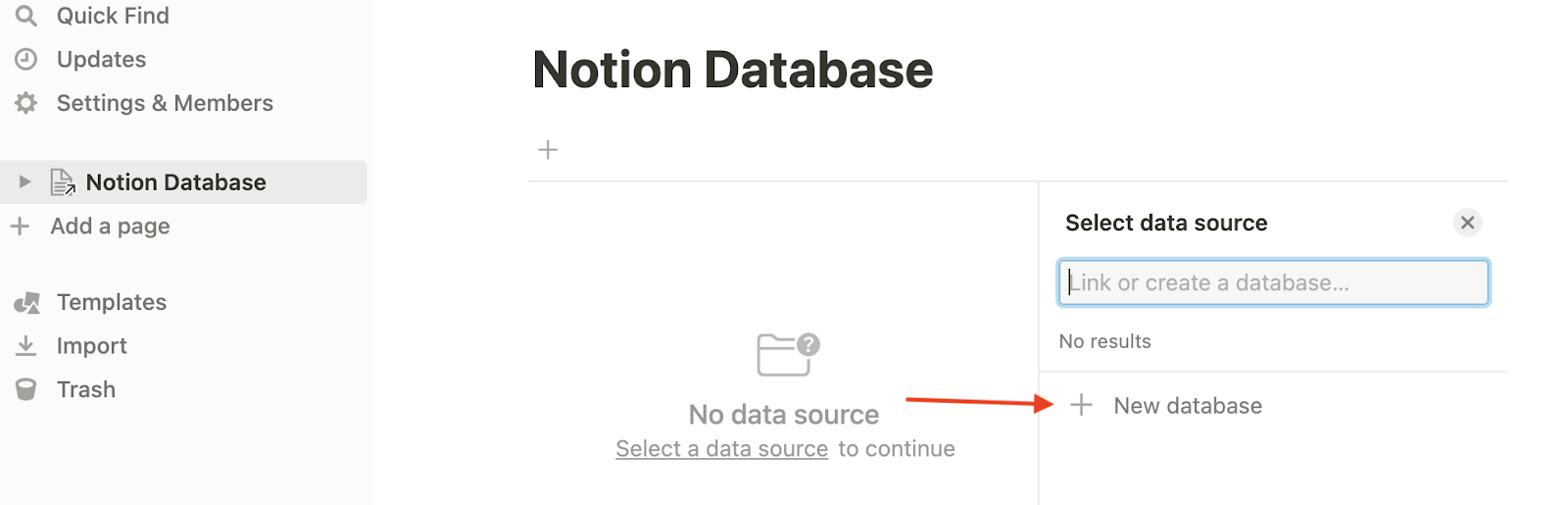 Converting the new default page into a notion database