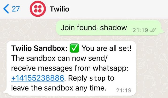 WhatsApp messages from Twilio Sandbox