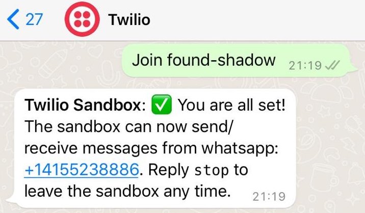 WhatsApp messages from Twilio Sandbox