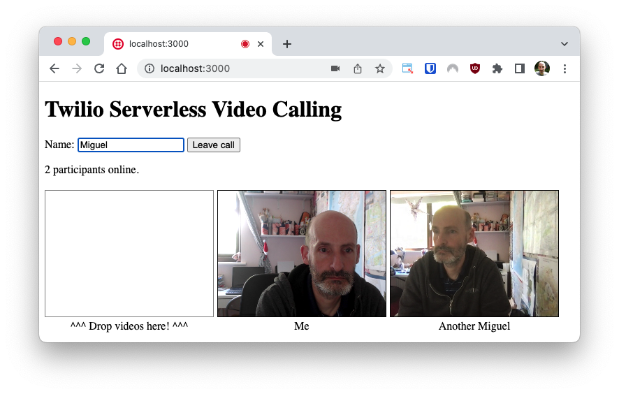 Video sharing application screenshot