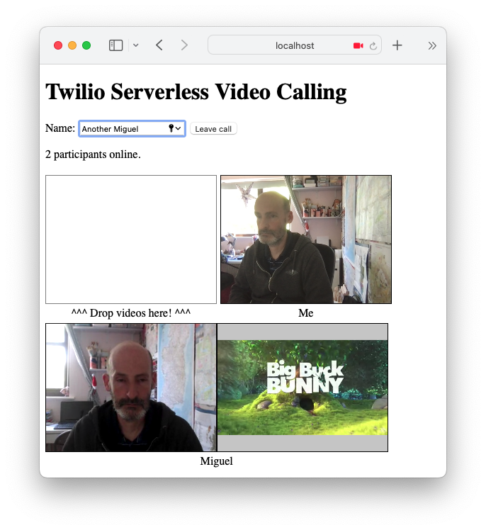 Video file playing during a call