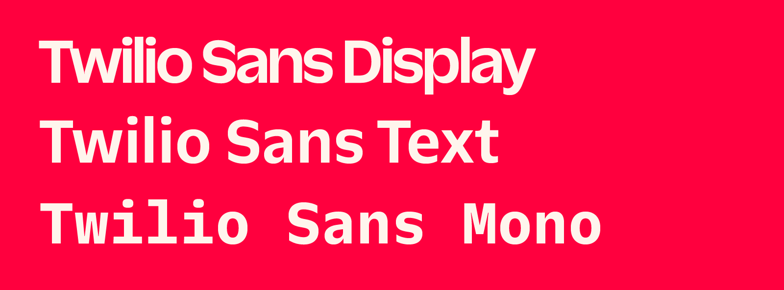 Twilio Sans Typeface selected fonts compared