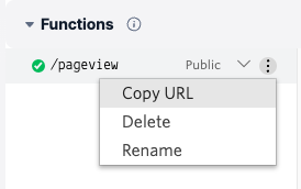 Copy function URL