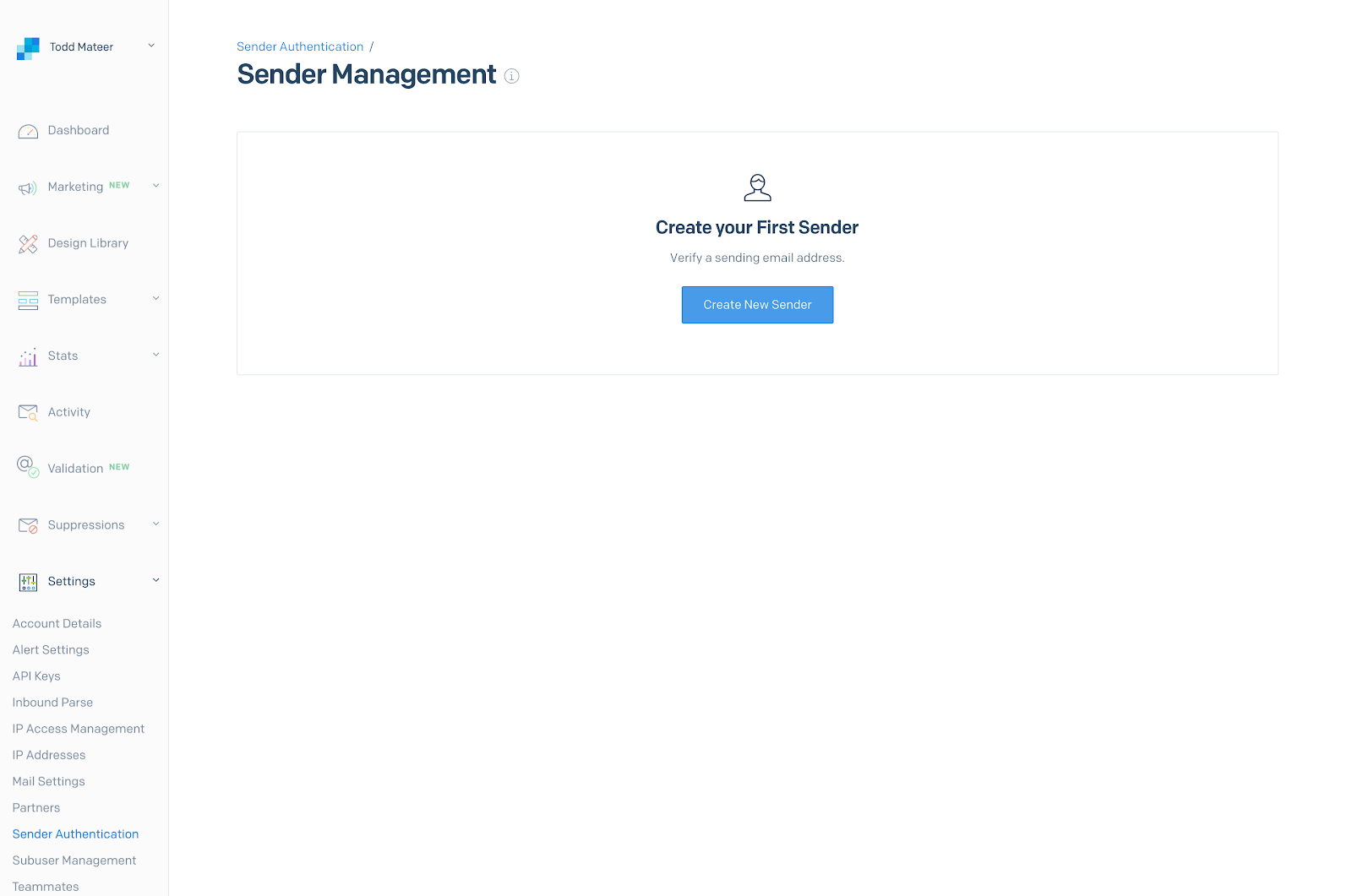 SendGrid Sender Management